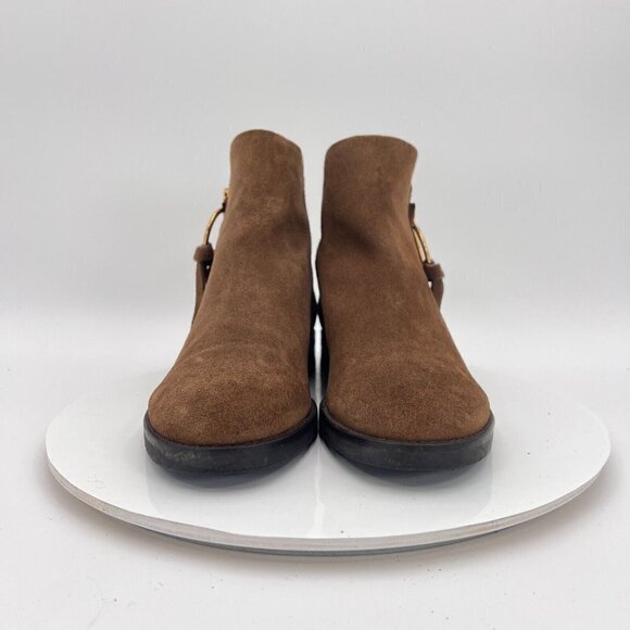 See By Chloe Women Size Eu 39.5 US 9.5 Brown Suede Leather Side Zip Ankle Boot - Picture 2 of 16